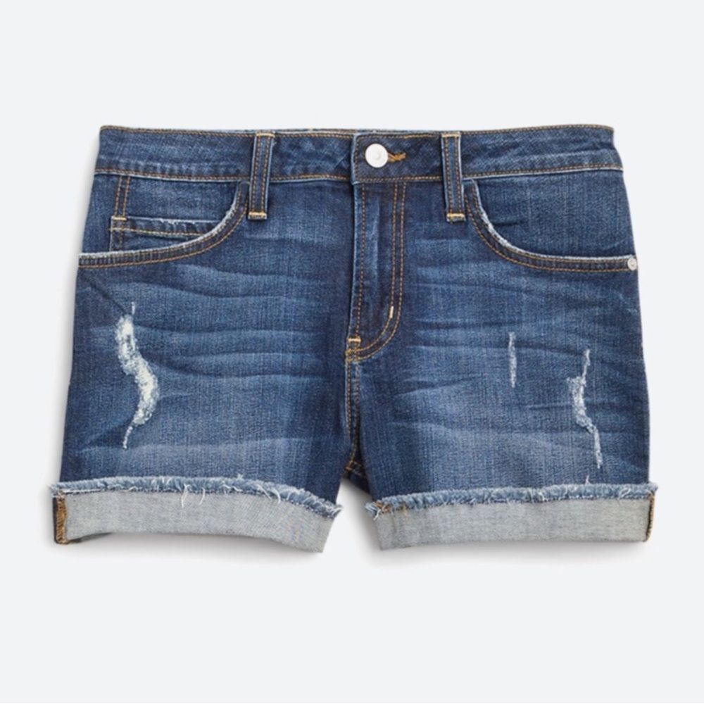 Just Black Romeo Distressed Cuffed‎ Frayed Hem Denim Short Indigo Size 16 Nwt